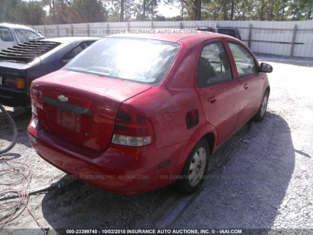 KL1TJ52674B137818 - 2004 CHEVROLET AVEO LS RED photo 4