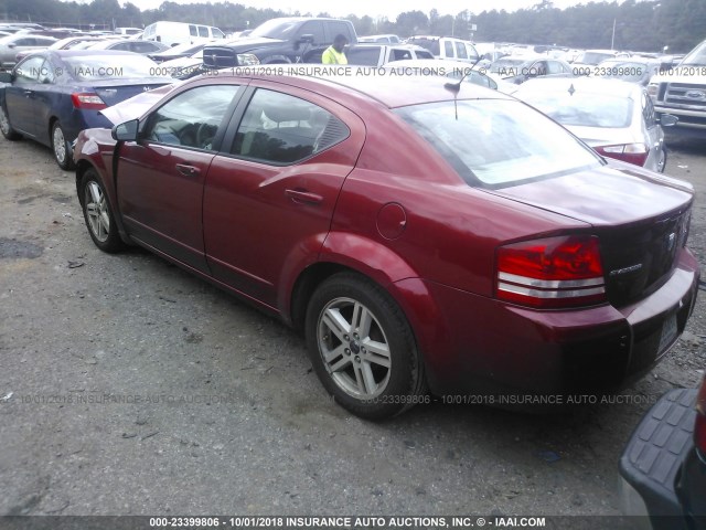 1B3LC56K68N178327 - 2008 DODGE AVENGER SXT RED photo 3