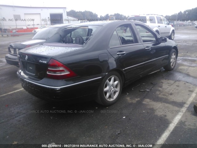 WDBRF81J94F455362 - 2004 MERCEDES-BENZ C 240 4MATIC BLACK photo 4