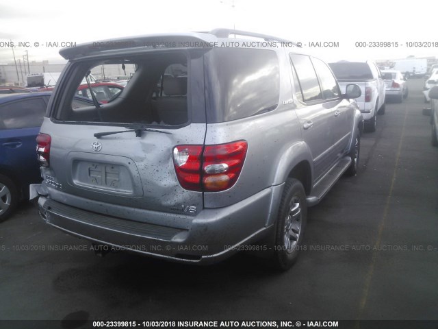 5TDZT38A34S205277 - 2004 TOYOTA SEQUOIA LIMITED SILVER photo 4