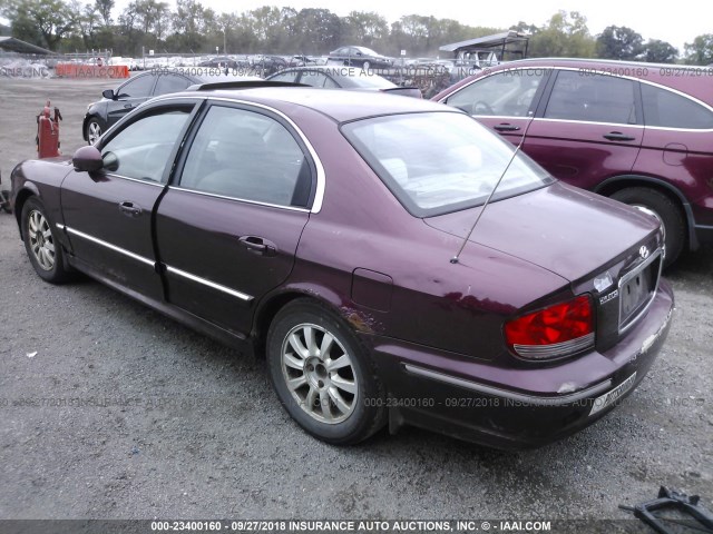 KMHWF35H22A581924 - 2002 HYUNDAI SONATA GLS/LX RED photo 3