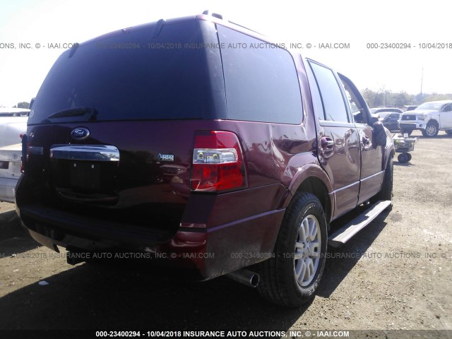 1FMJU1K5XEEF56040 - 2014 FORD EXPEDITION LIMITED RED photo 4