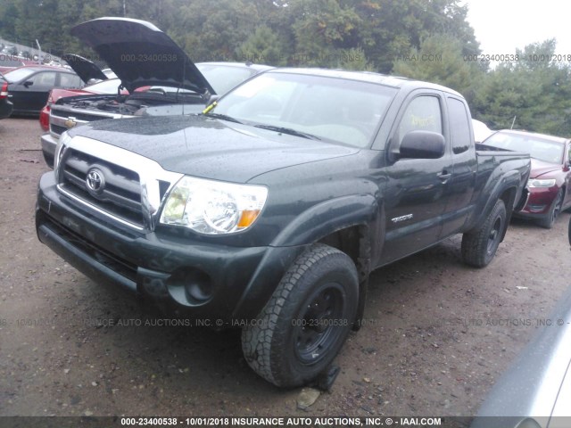 5TEUX4EN2AZ714660 - 2010 TOYOTA TACOMA ACCESS CAB GREEN photo 2