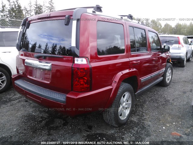 1J8HG58N46C253088 - 2006 JEEP COMMANDER LIMITED RED photo 4