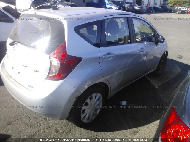 3N1CE2CP5FL429779 - 2015 NISSAN VERSA NOTE S/S PLUS/SV/SL/SR SILVER photo 4