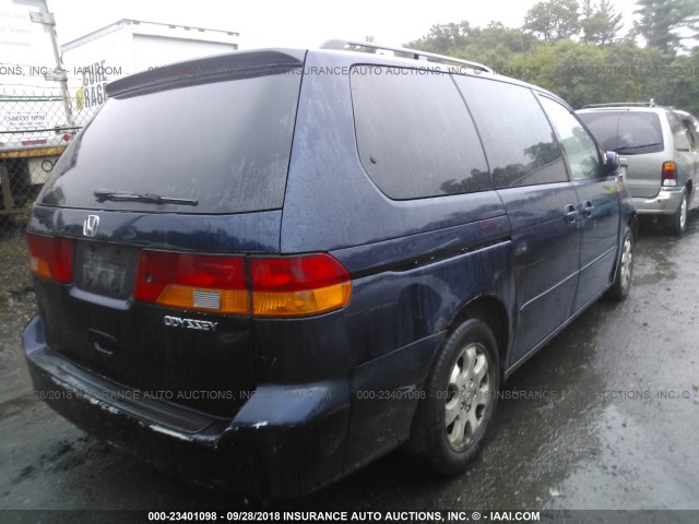 2HKRL18974H500074 - 2004 HONDA ODYSSEY EXL BLUE photo 4