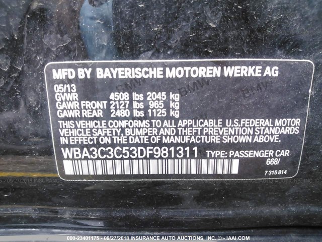 WBA3C3C53DF981311 - 2013 BMW 320 I/XDRIVE Schwarz Foto 9