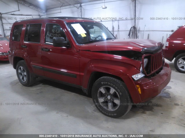 1J8GN28K48W279147 - 2008 JEEP LIBERTY SPORT RED photo 1