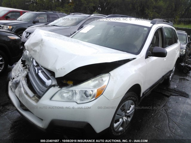 4S4BRCAC7D3229638 - 2013 SUBARU OUTBACK 2.5I WHITE photo 2