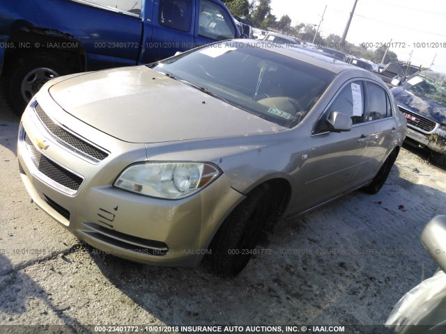1G1ZH57B78F252771 - 2008 CHEVROLET MALIBU 1LT GOLD photo 2