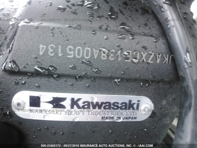 JKAZXCE138A005134 - 2008 KAWASAKI ZX1000 E BLACK photo 10