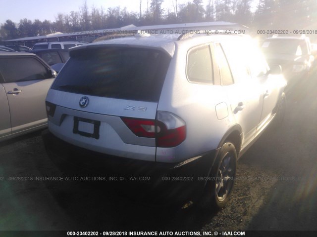 WBXPA73475WC49988 - 2005 BMW X3 2.5I SILVER photo 4