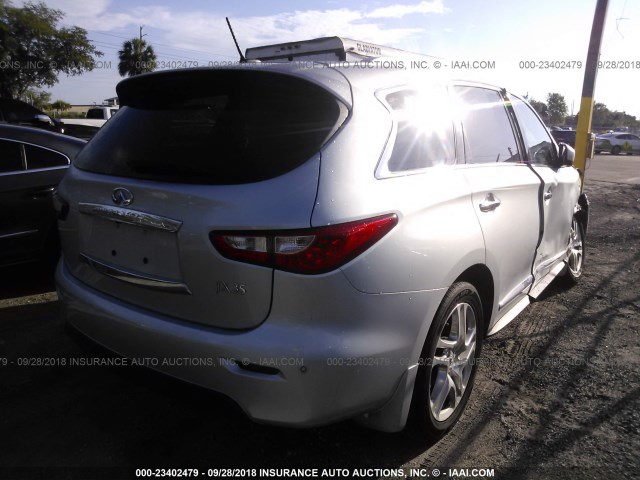 5N1AL0MM1DC330450 - 2013 INFINITI JX35 SILVER photo 4