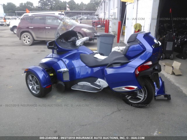 2BXJBKC10CV001889 - 2012 CAN-AM SPYDER ROADSTER RT BLUE photo 3