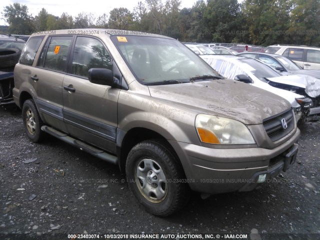 2HKYF18173H526380 - 2003 HONDA PILOT LX BROWN photo 1