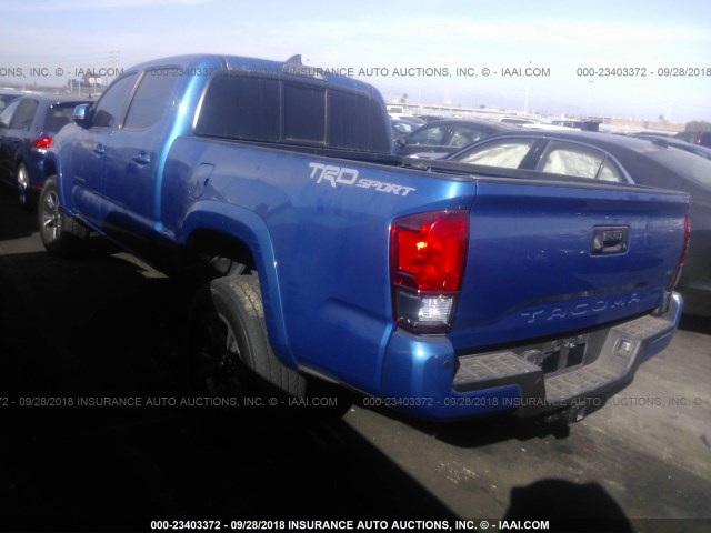 3TMBZ5DN0GM002114 - 2016 TOYOTA TACOMA DOUBLE CAB/SR5/TRD SPORT BLUE photo 3