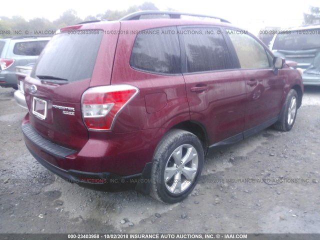 JF2SJADC7FH495700 - 2015 SUBARU FORESTER 2.5I PREMIUM RED photo 4