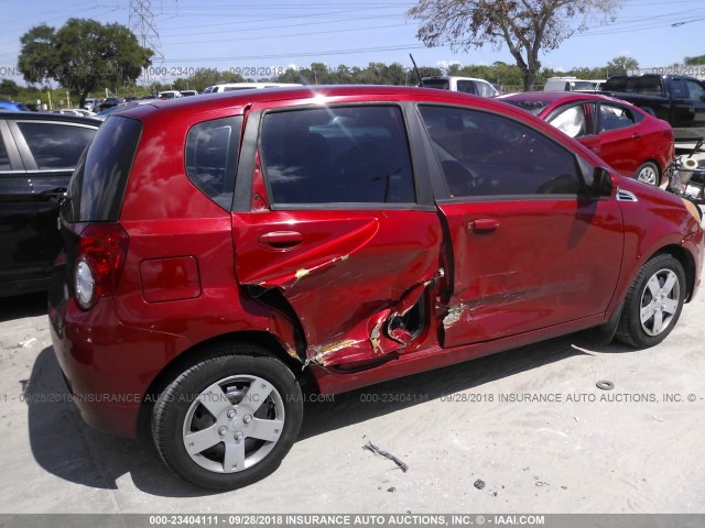 KL1TD6DE3BB138088 - 2011 CHEVROLET AVEO RED photo 6