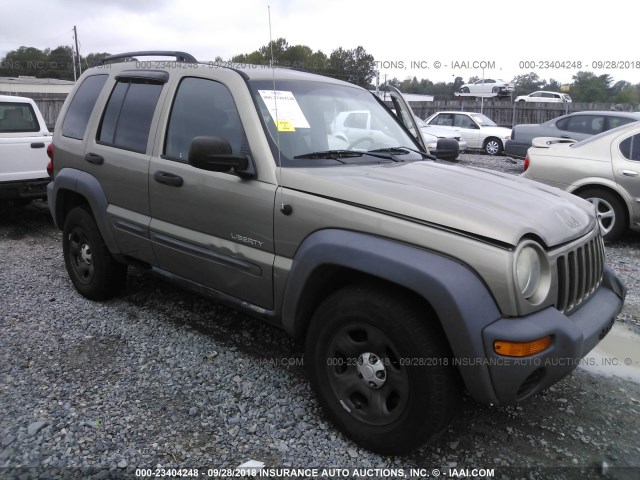 1J4GL48K24W242949 - 2004 JEEP LIBERTY SPORT TAN photo 1