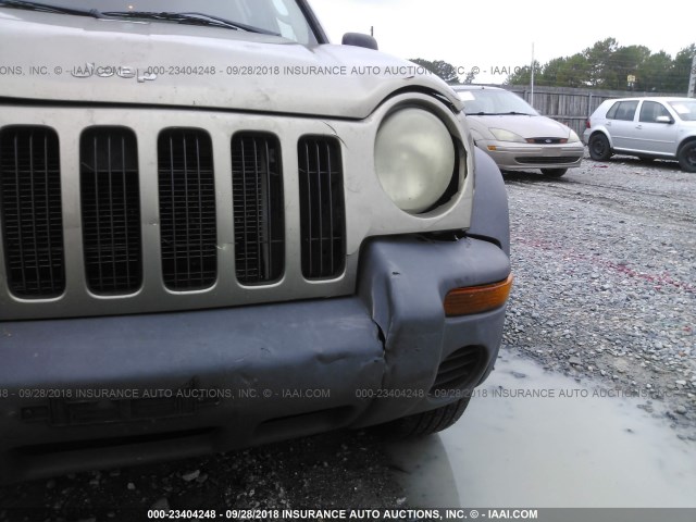 1J4GL48K24W242949 - 2004 JEEP LIBERTY SPORT TAN photo 6