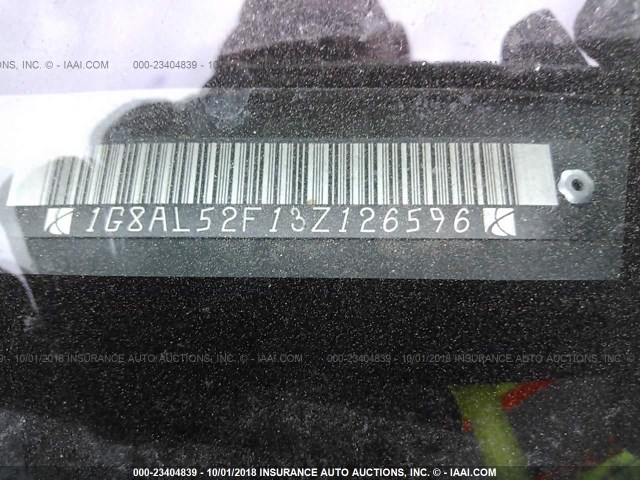 1G8AL52F13Z126596 - 2003 SATURN ION LEVEL 3 BLACK photo 9