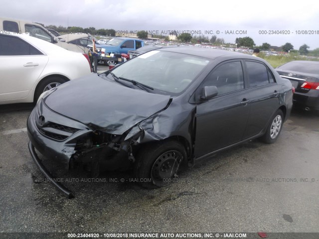 2T1BU4EE2BC676063 - 2011 TOYOTA COROLLA S/LE GRAY photo 2