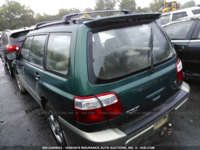 JF1SF65541G749798 - 2001 SUBARU FORESTER S GREEN photo 3