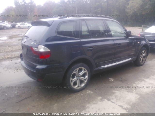 WBXPC9C48AWJ32613 - 2010 BMW X3 XDRIVE30I BLUE photo 4