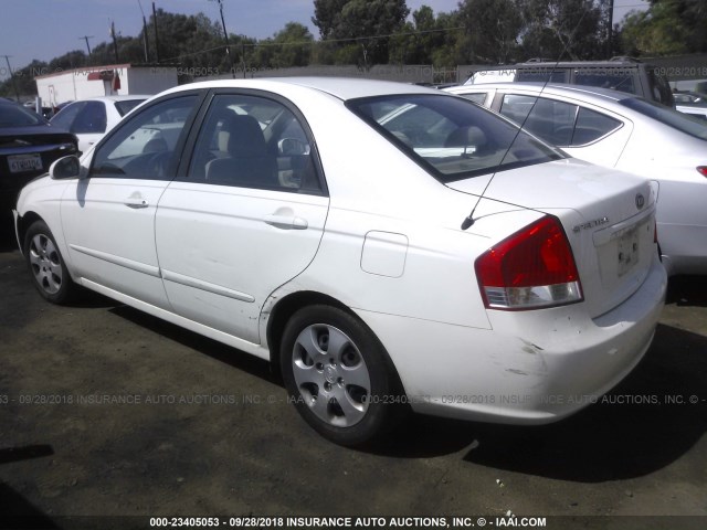 KNAFE122675405662 - 2007 KIA SPECTRA EX/LX WHITE photo 3