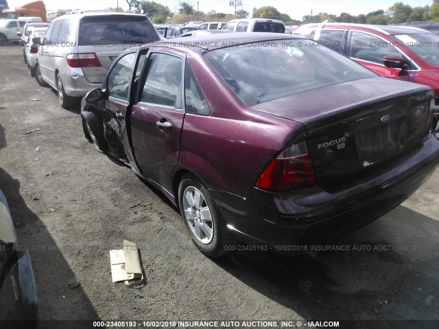 1FAFP34N97W200174 - 2007 FORD FOCUS ZX4/S/SE/SES MAROON photo 3