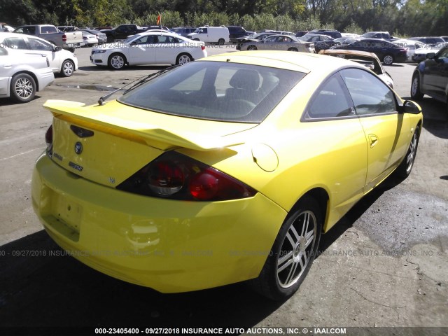 1ZWHT61L315623437 - 2001 MERCURY COUGAR V6 YELLOW photo 4