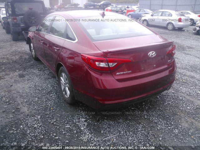 5NPE24AA0FH145680 - 2015 HYUNDAI SONATA ECO RED photo 3