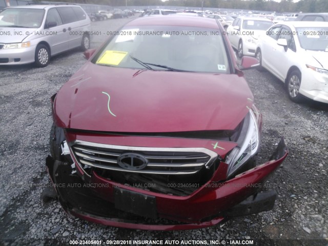 5NPE24AA0FH145680 - 2015 HYUNDAI SONATA ECO RED photo 6