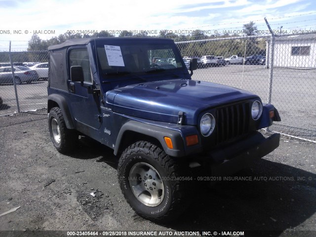 1J4FA49S62P754267 - 2002 JEEP WRANGLER / TJ SPORT BLUE photo 1