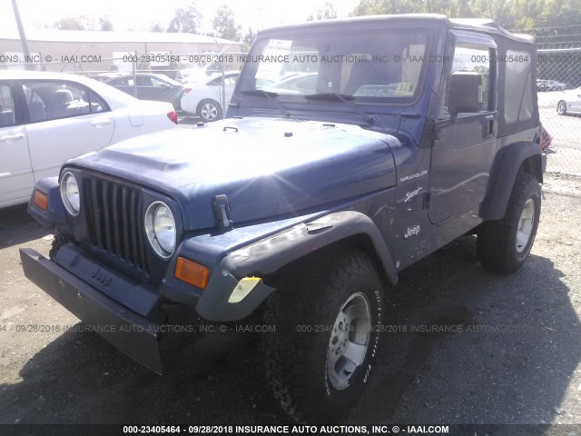 1J4FA49S62P754267 - 2002 JEEP WRANGLER / TJ SPORT BLUE photo 2