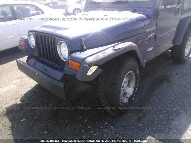 1J4FA49S62P754267 - 2002 JEEP WRANGLER / TJ SPORT BLUE photo 6