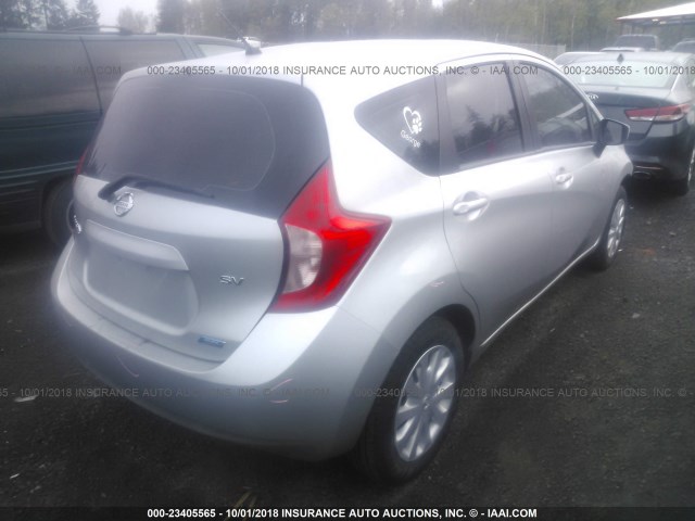 3N1CE2CP8FL418310 - 2015 NISSAN VERSA NOTE S/S PLUS/SV/SL/SR SILVER photo 4