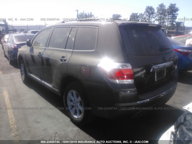 5TDBK3EHXCS113829 - 2012 TOYOTA HIGHLANDER SE BLACK photo 3