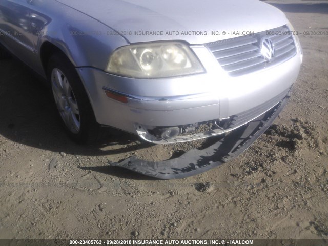 WVWWH63B43E126002 - 2003 VOLKSWAGEN PASSAT GLX GRAY photo 6