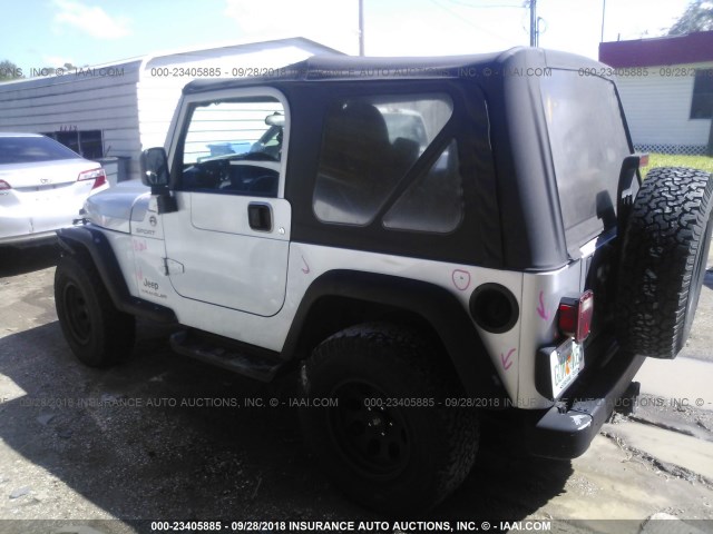 1J4FA49S44P734473 - 2004 JEEP WRANGLER / TJ SPORT SILVER photo 3