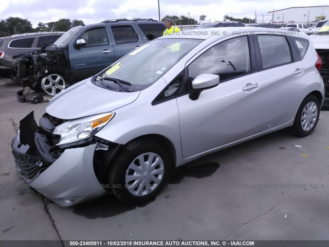3N1CE2CP7FL370993 - 2015 NISSAN VERSA NOTE S/S PLUS/SV/SL/SR SILVER photo 2