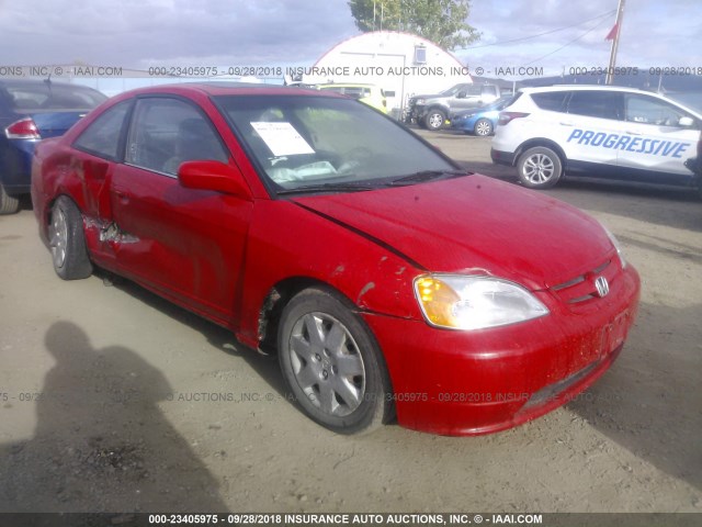 1HGEM21901L061546 - 2001 HONDA CIVIC SI/EX RED photo 1