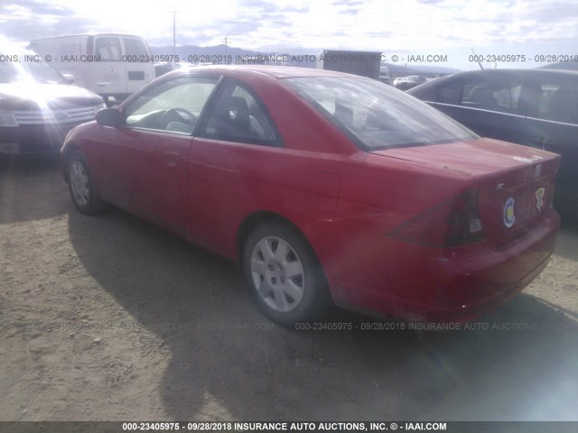 1HGEM21901L061546 - 2001 HONDA CIVIC SI/EX RED photo 3