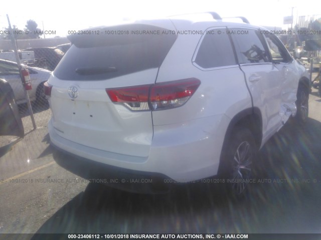 5TDZARFH4JS038836 - 2018 TOYOTA HIGHLANDER LE WHITE photo 4