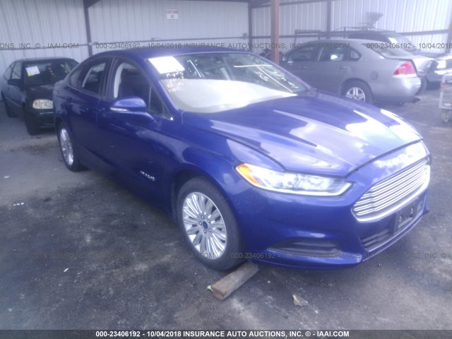 3FA6P0LU7GR386971 - 2016 FORD FUSION SE HYBRID BLUE photo 1