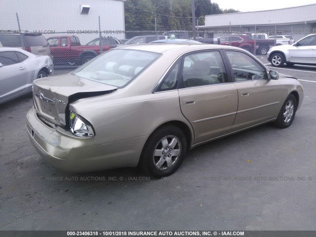 4T1BF28B81U155748 - 2001 TOYOTA AVALON XL/XLS TAN photo 4