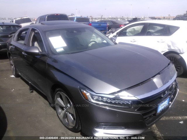 1HGCV1F91JA013041 - 2018 HONDA ACCORD TOURING GRAY photo 1