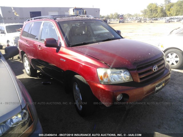 JTEDP21A050049962 - 2005 TOYOTA HIGHLANDER LIMITED RED photo 1