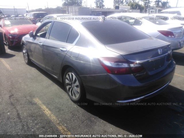 JHMCR6F54HC016476 - 2017 HONDA ACCORD HYBRID/EXL GRAY photo 3