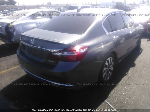 JHMCR6F54HC016476 - 2017 HONDA ACCORD HYBRID/EXL GRAY photo 4